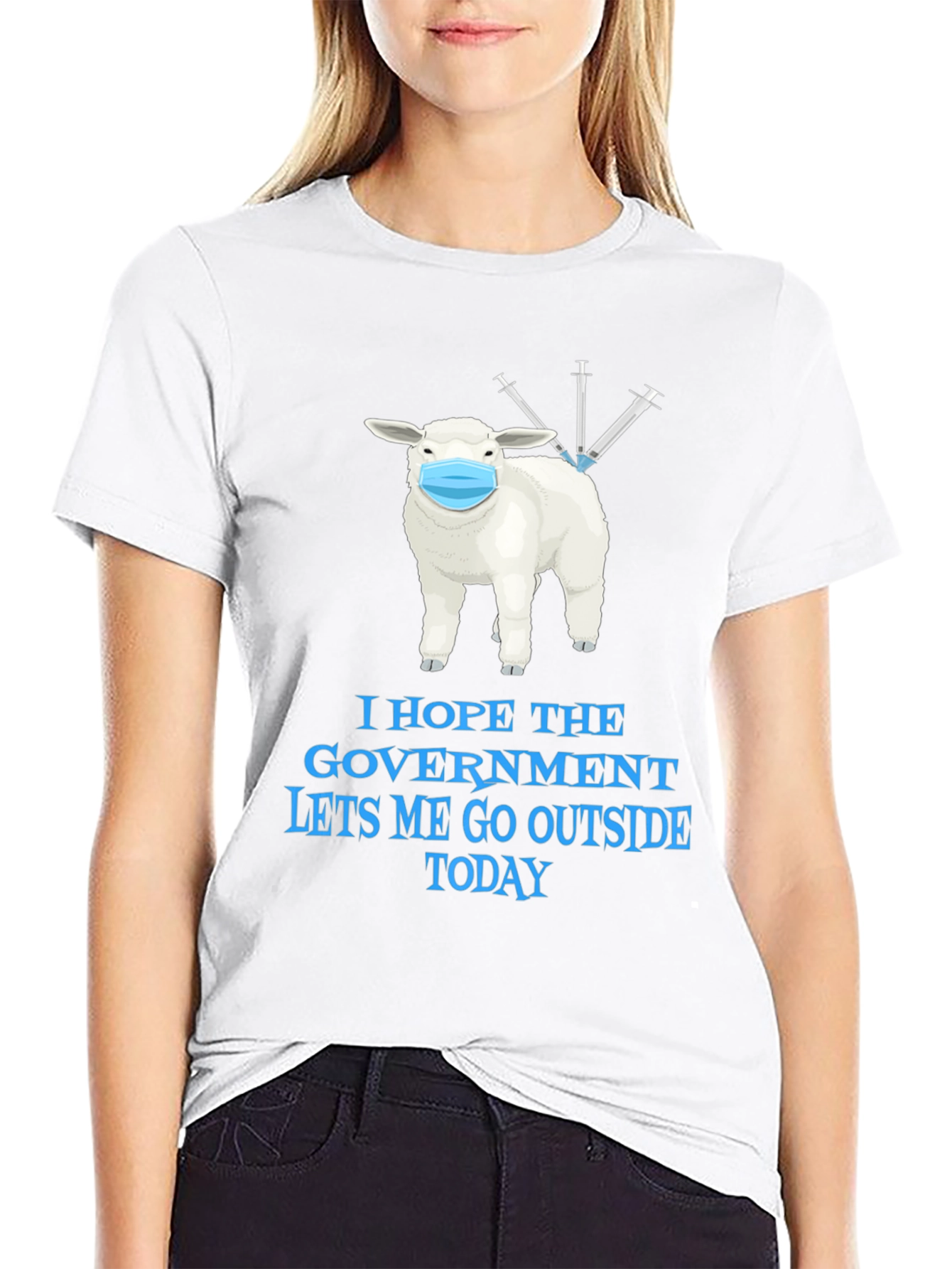 Vaccinated Sheep T-Shirt - Let Me Go Outside