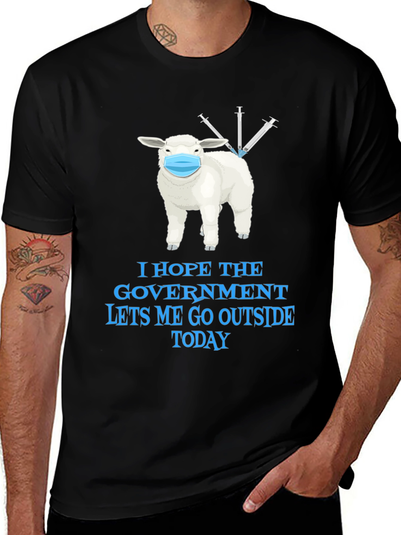 Vaccinated Sheep T-Shirt - Let Me Go Outside