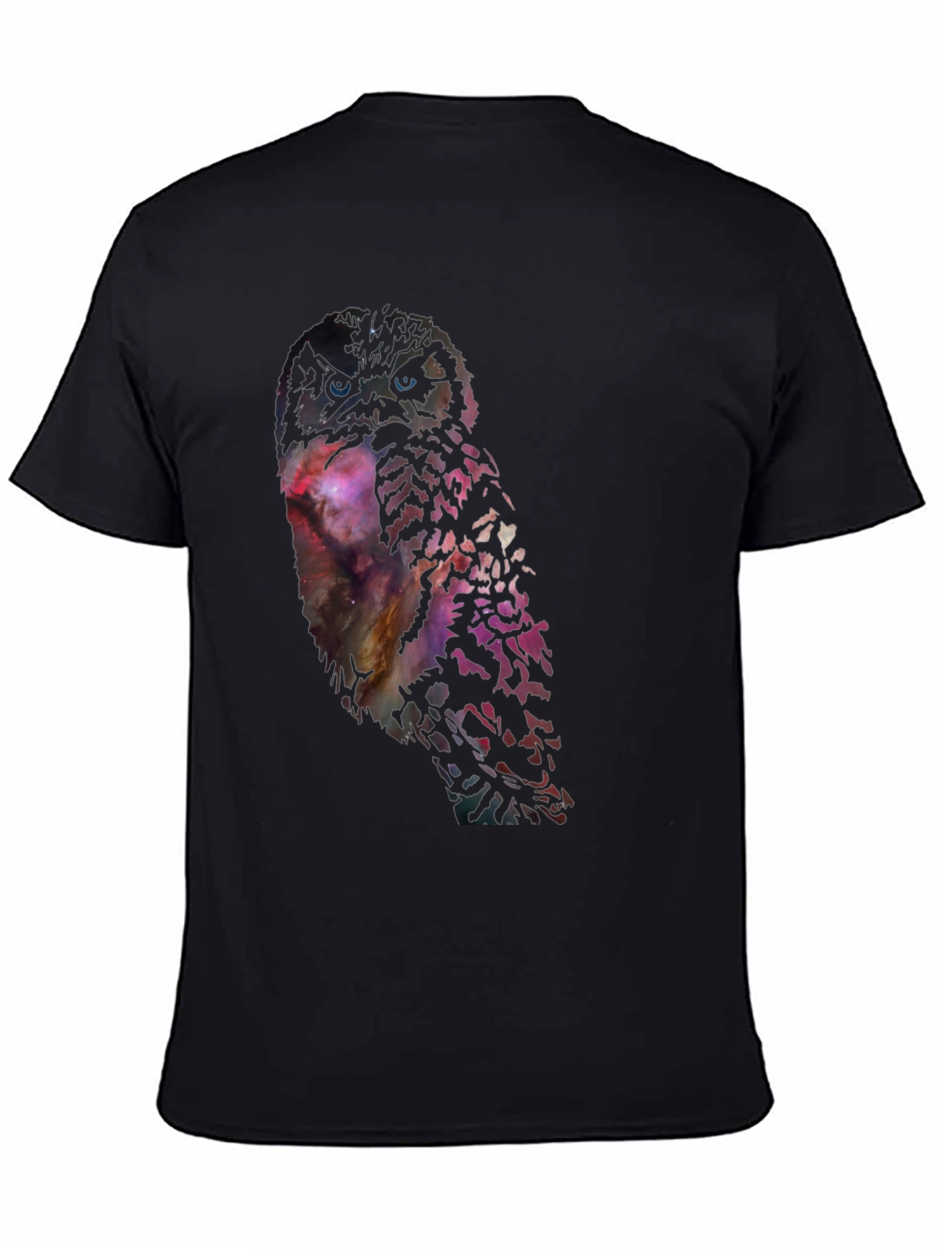 Galaxy Owl Print Black T-Shirt - Unisex