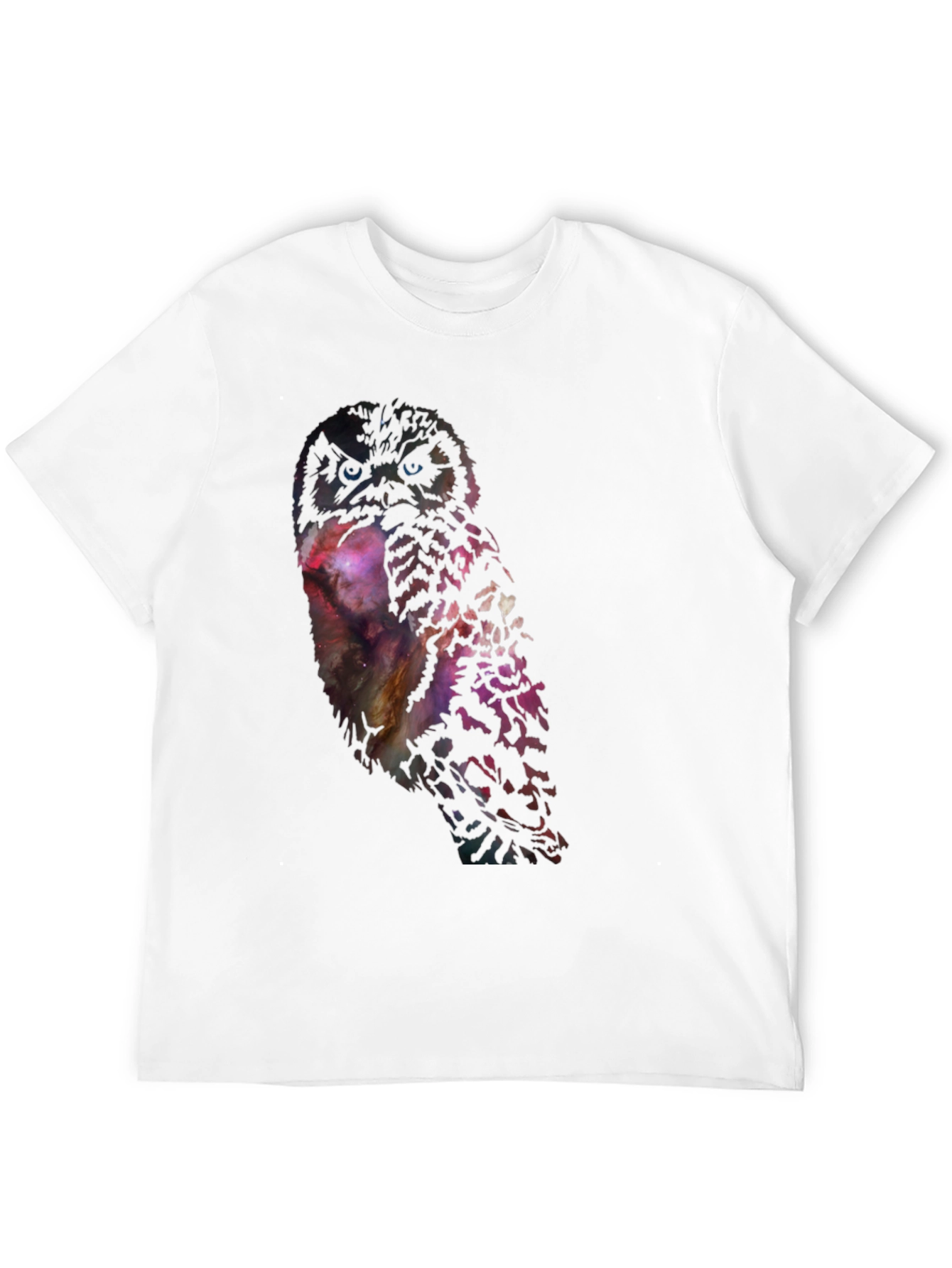 Galaxy Owl Print Black T-Shirt - Unisex