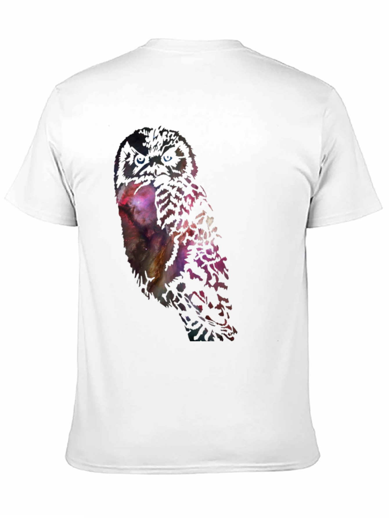Galaxy Owl Print Black T-Shirt - Unisex