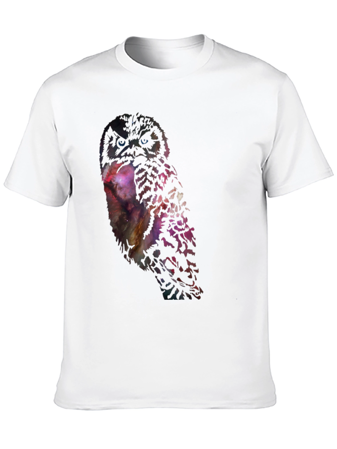 Galaxy Owl Print Black T-Shirt - Unisex