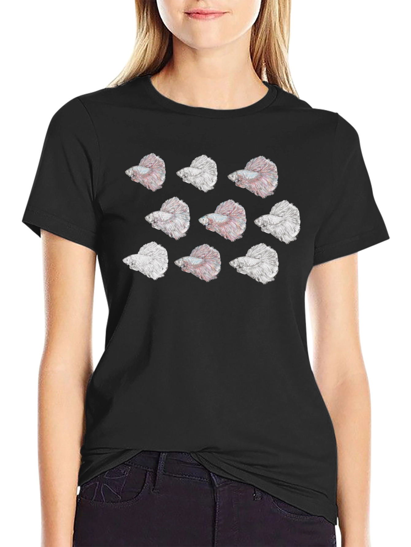 Betta Fish Pattern T-Shirt - Unique Graphic Tee