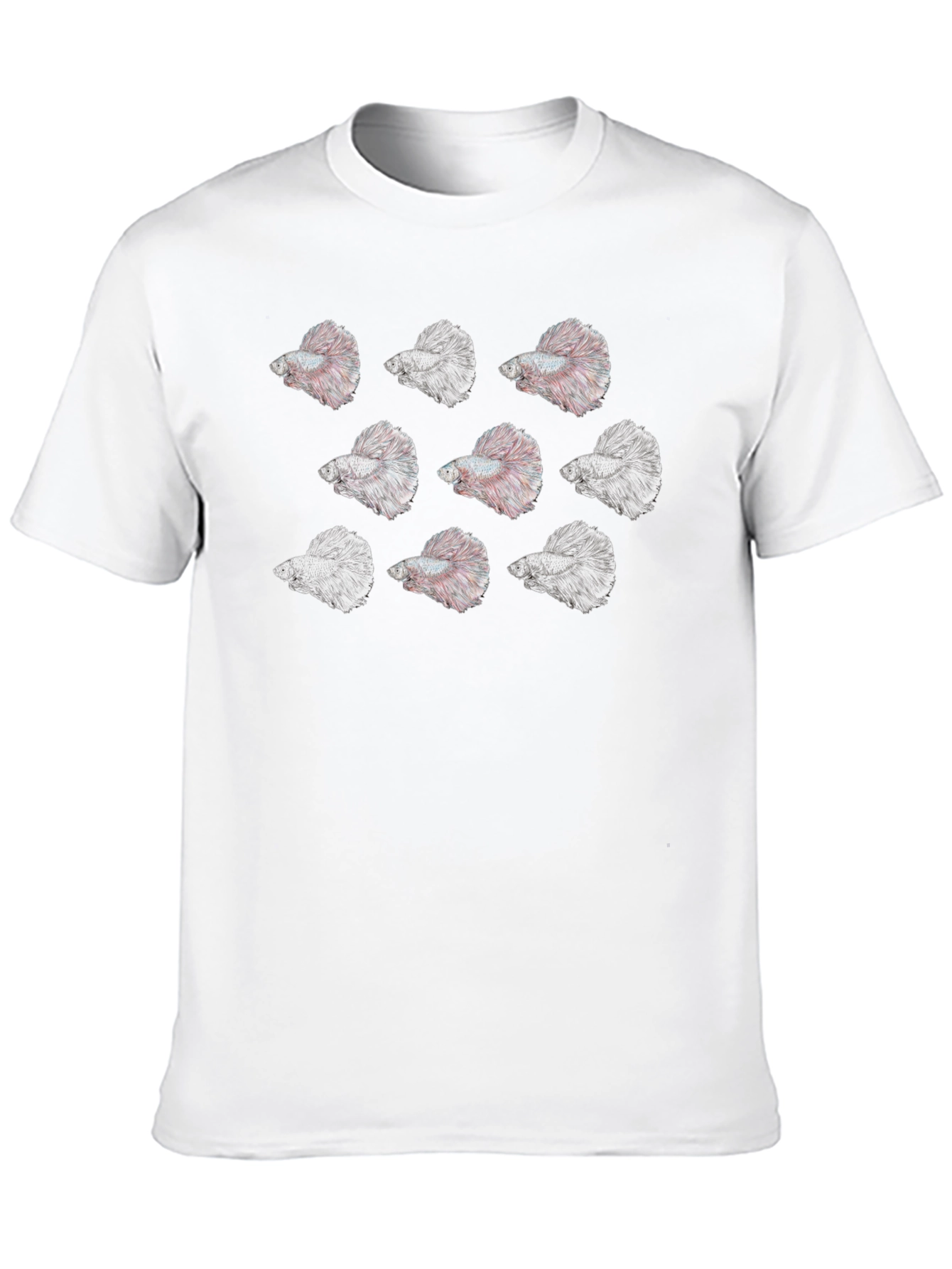 Betta Fish Pattern T-Shirt - Unique Graphic Tee
