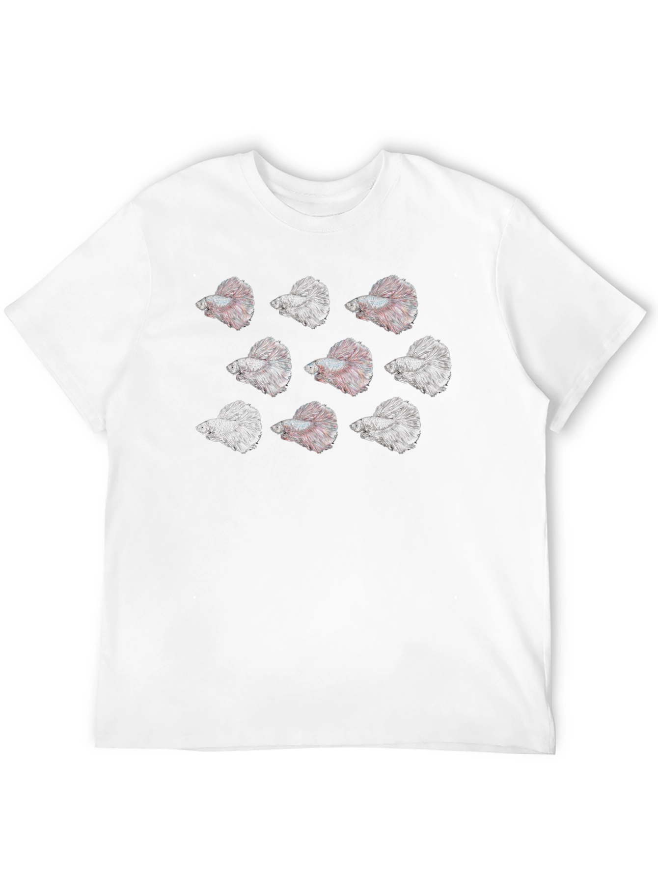 Betta Fish Pattern T-Shirt - Unique Graphic Tee