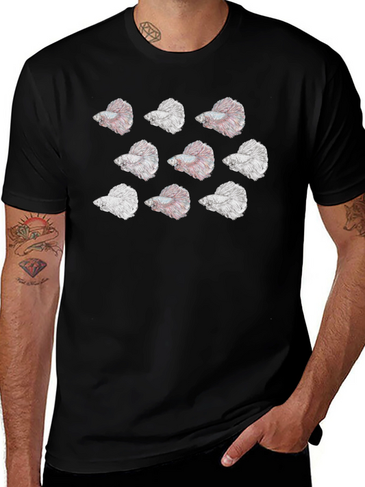 Betta Fish Pattern T-Shirt - Unique Graphic Tee