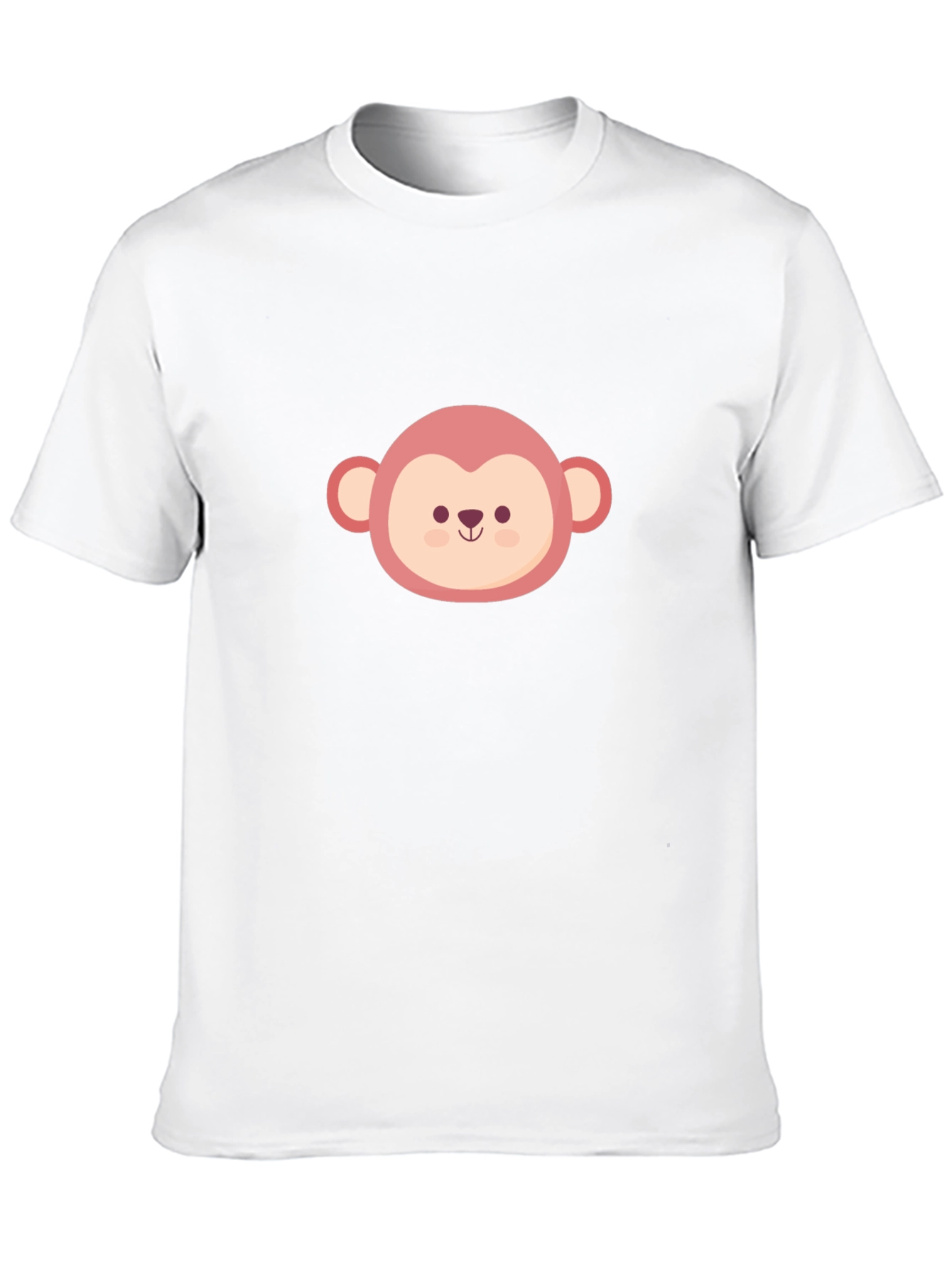 Cute Monkey Face Graphic Tee - Black Unisex T-Shirt