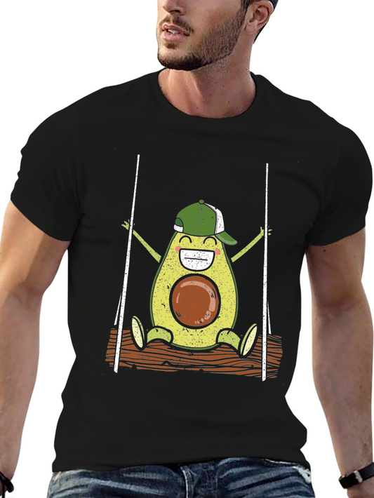 Avocado on Swing Graphic T-Shirt - Fun & Unique Tee