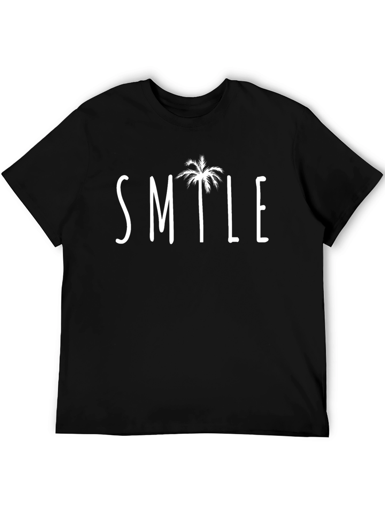 Smile Palm Tree Graphic Tee - Casual Comfort