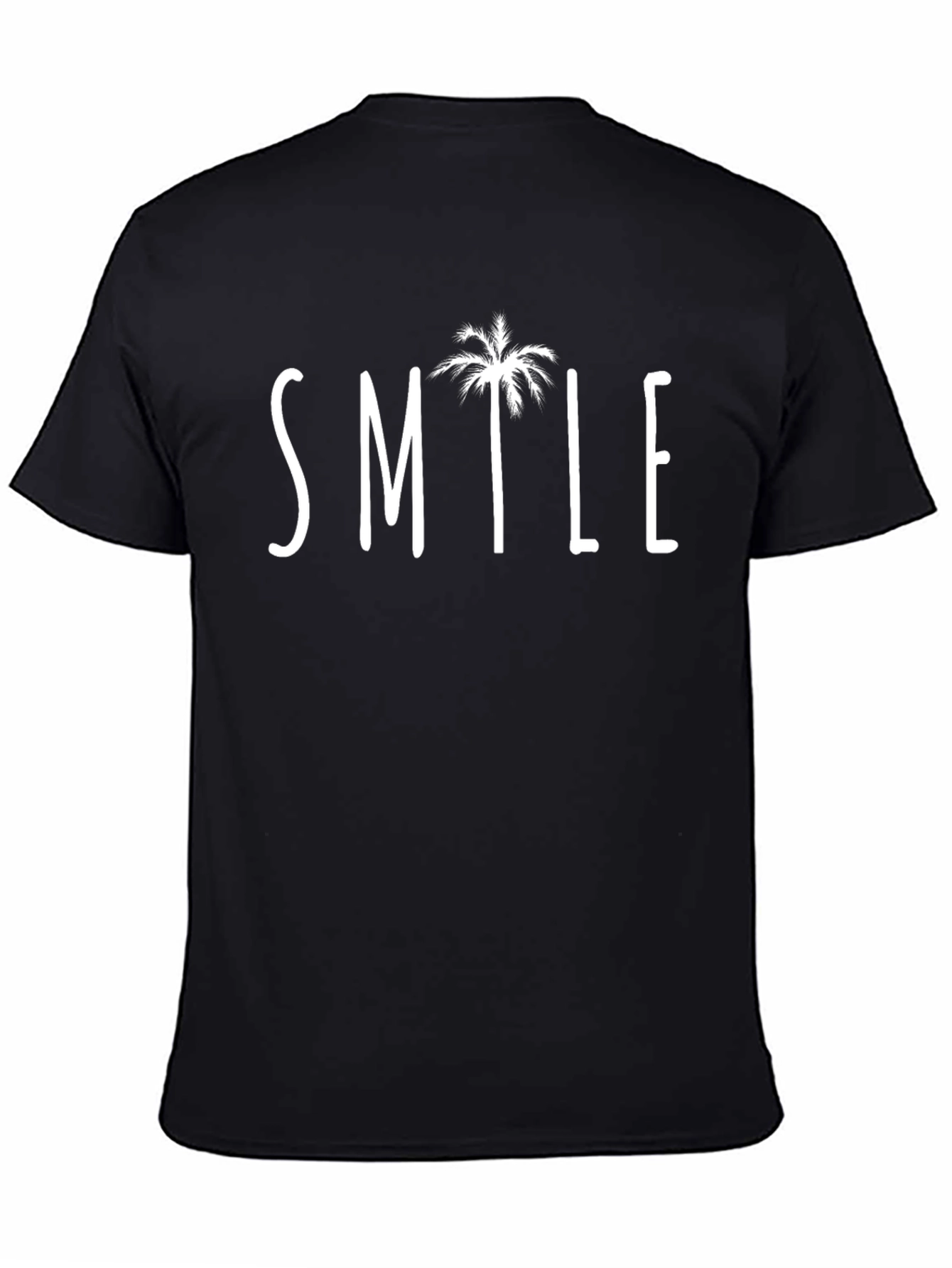 Smile Palm Tree Graphic Tee - Casual Comfort