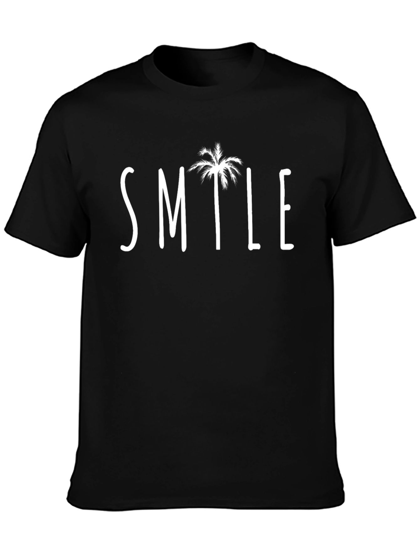 Smile Palm Tree Graphic Tee - Casual Comfort