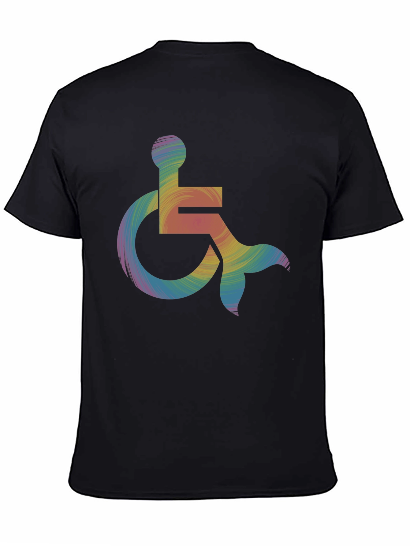 Rainbow Wheelchair Mermaid Tail T-Shirt