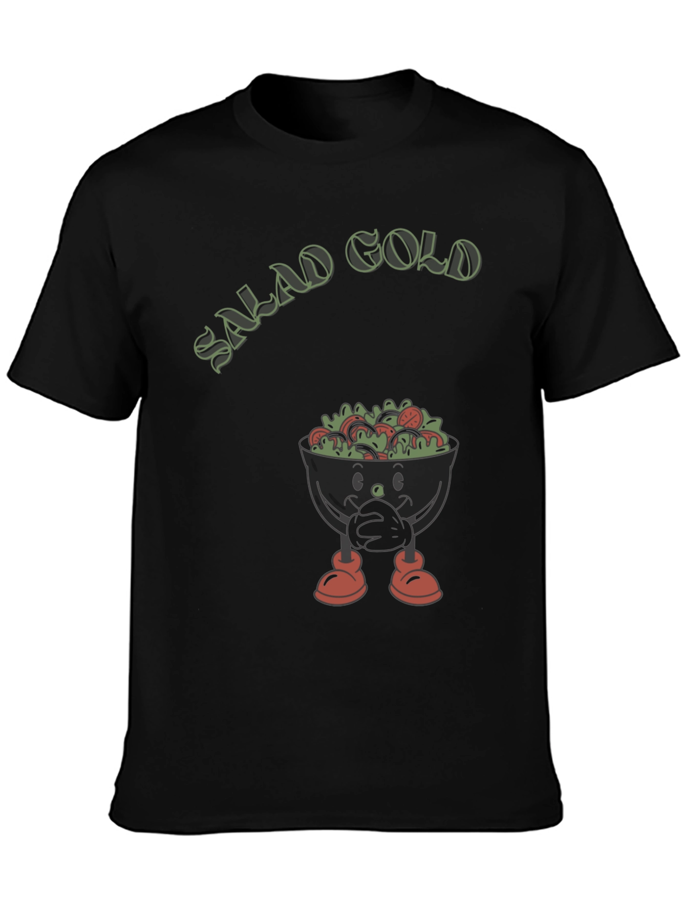 Salad Gold Graphic T-Shirt Funny Food Tee