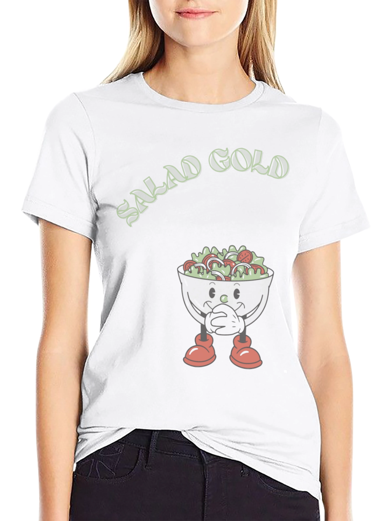 Salad Gold Graphic T-Shirt Funny Food Tee