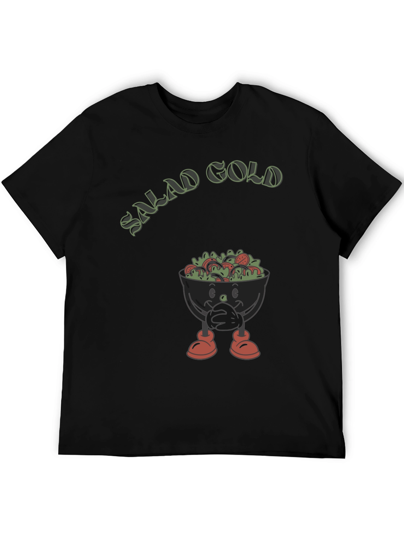 Salad Gold Graphic T-Shirt Funny Food Tee