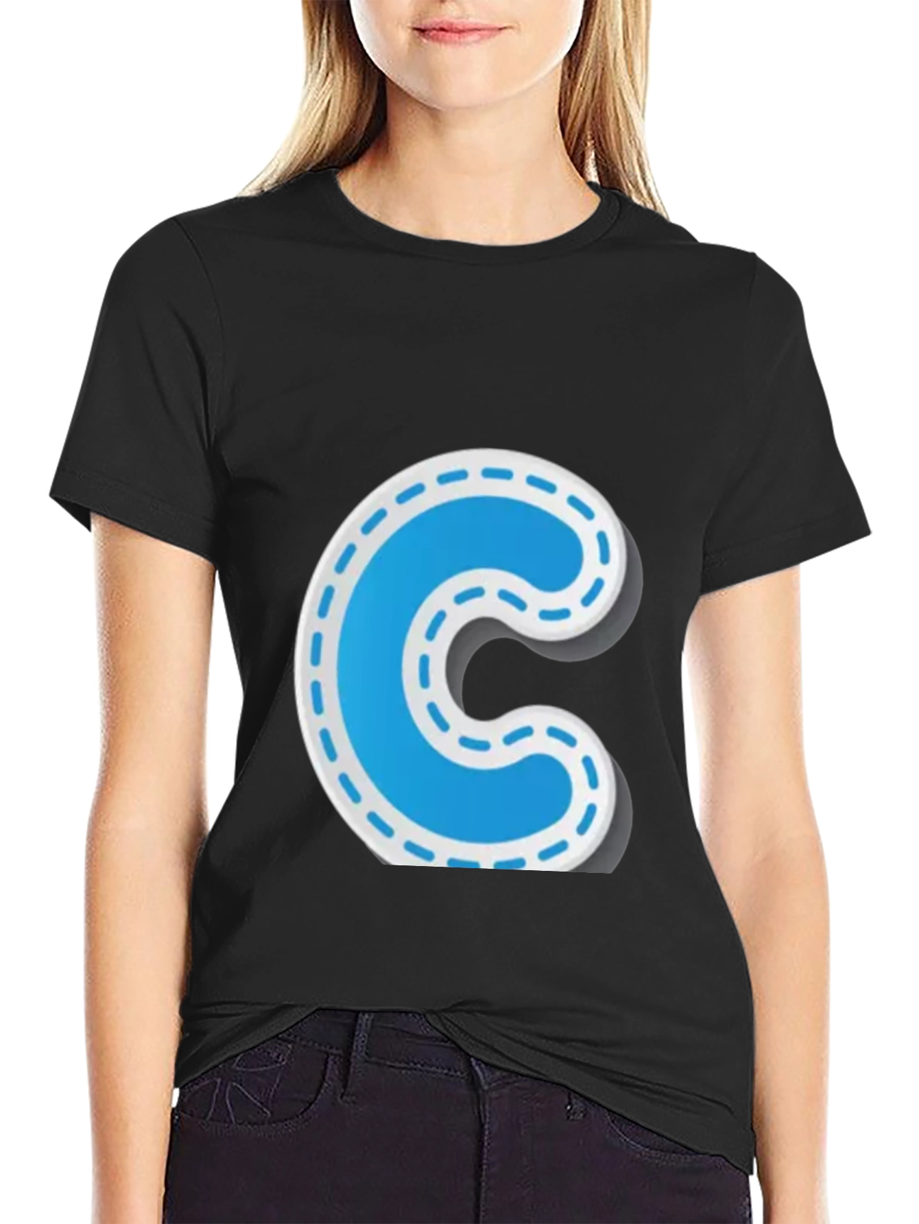 Fun Letter C Black T-Shirt