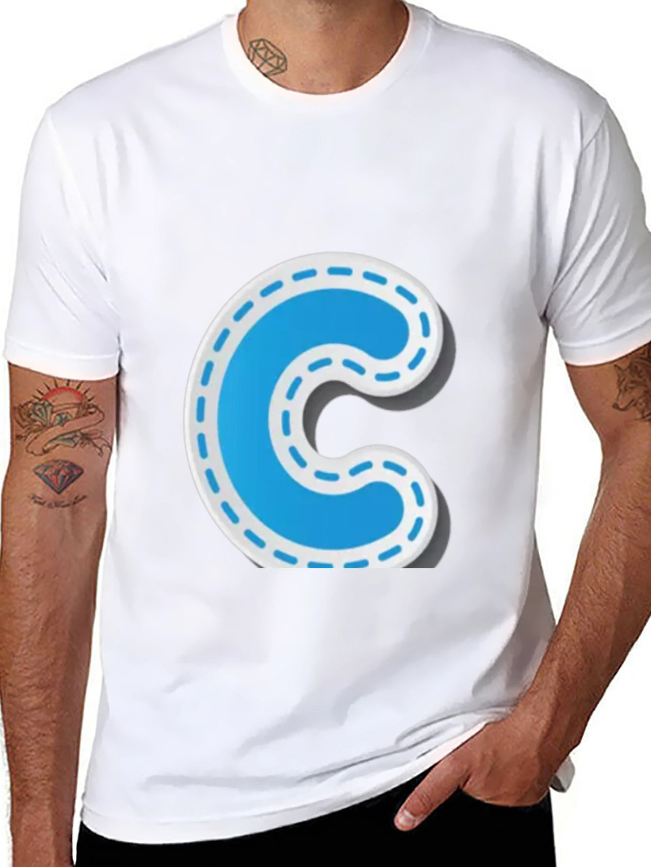 Fun Letter C Black T-Shirt
