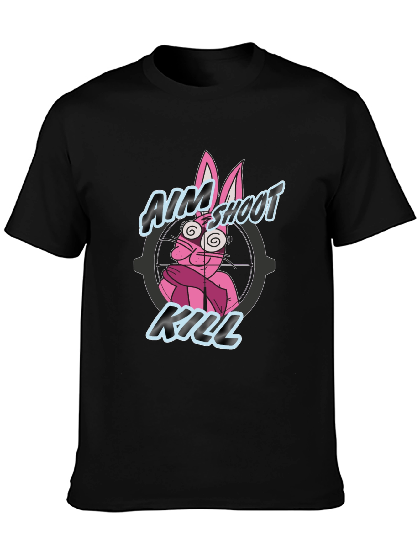 Aim Shoot Kill Rabbit Black T-Shirt