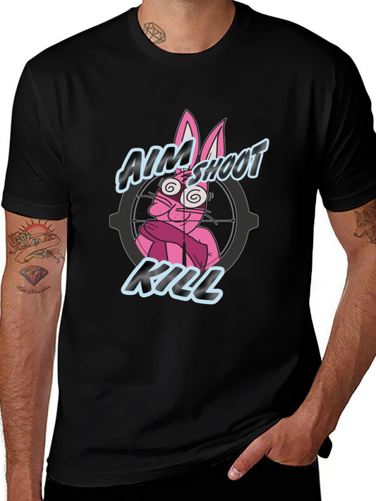 Aim Shoot Kill Rabbit Black T-Shirt