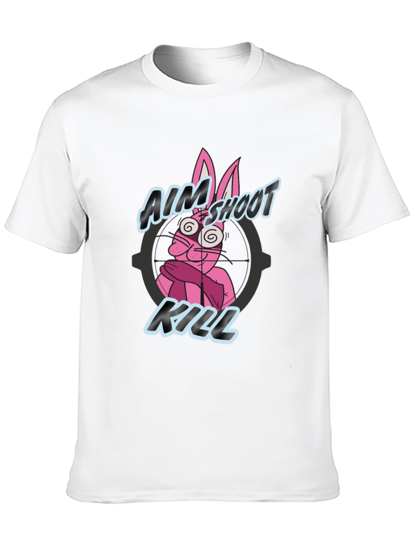 Aim Shoot Kill Rabbit Black T-Shirt