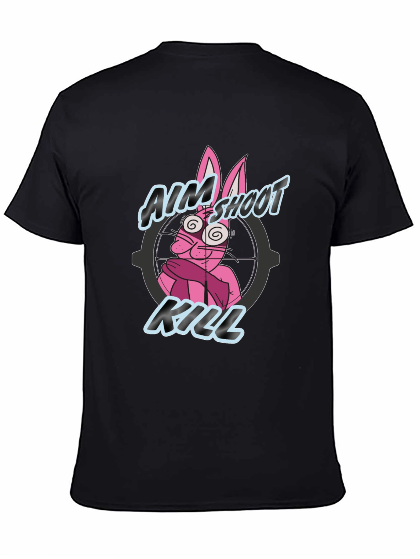 Aim Shoot Kill Rabbit Black T-Shirt