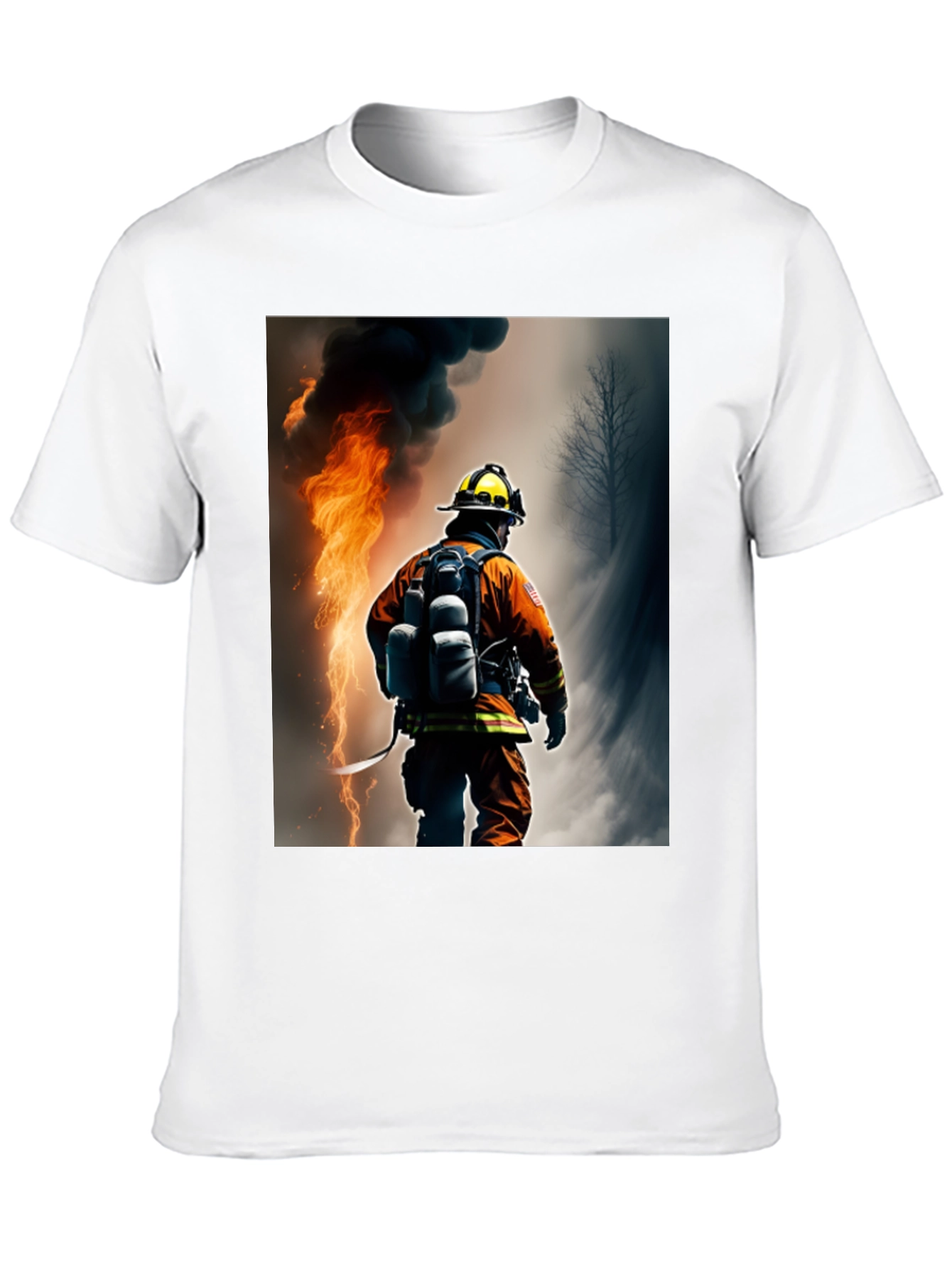 Firefighter Graphic T-Shirt - Black Cotton Tee
