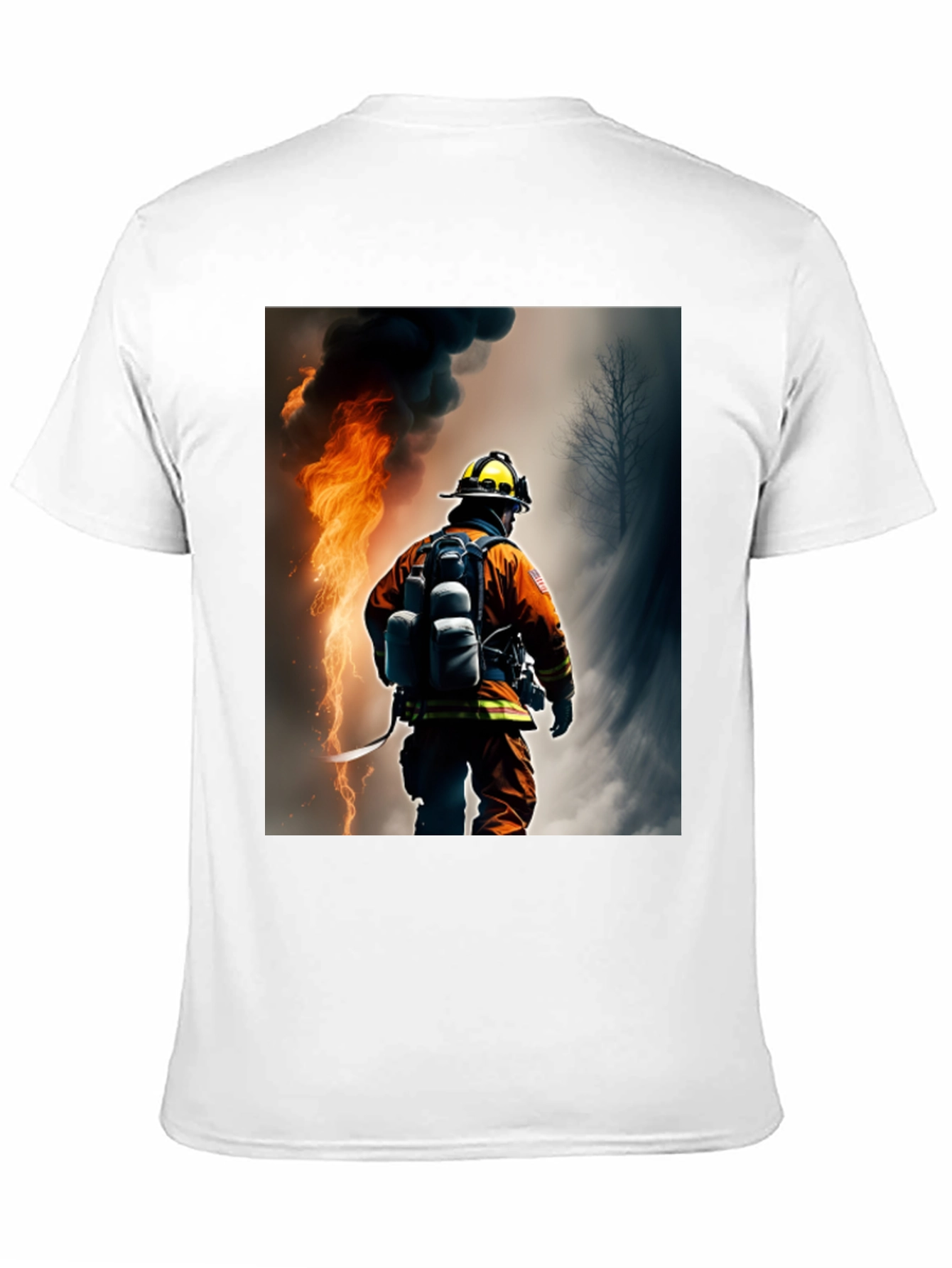 Firefighter Graphic T-Shirt - Black Cotton Tee