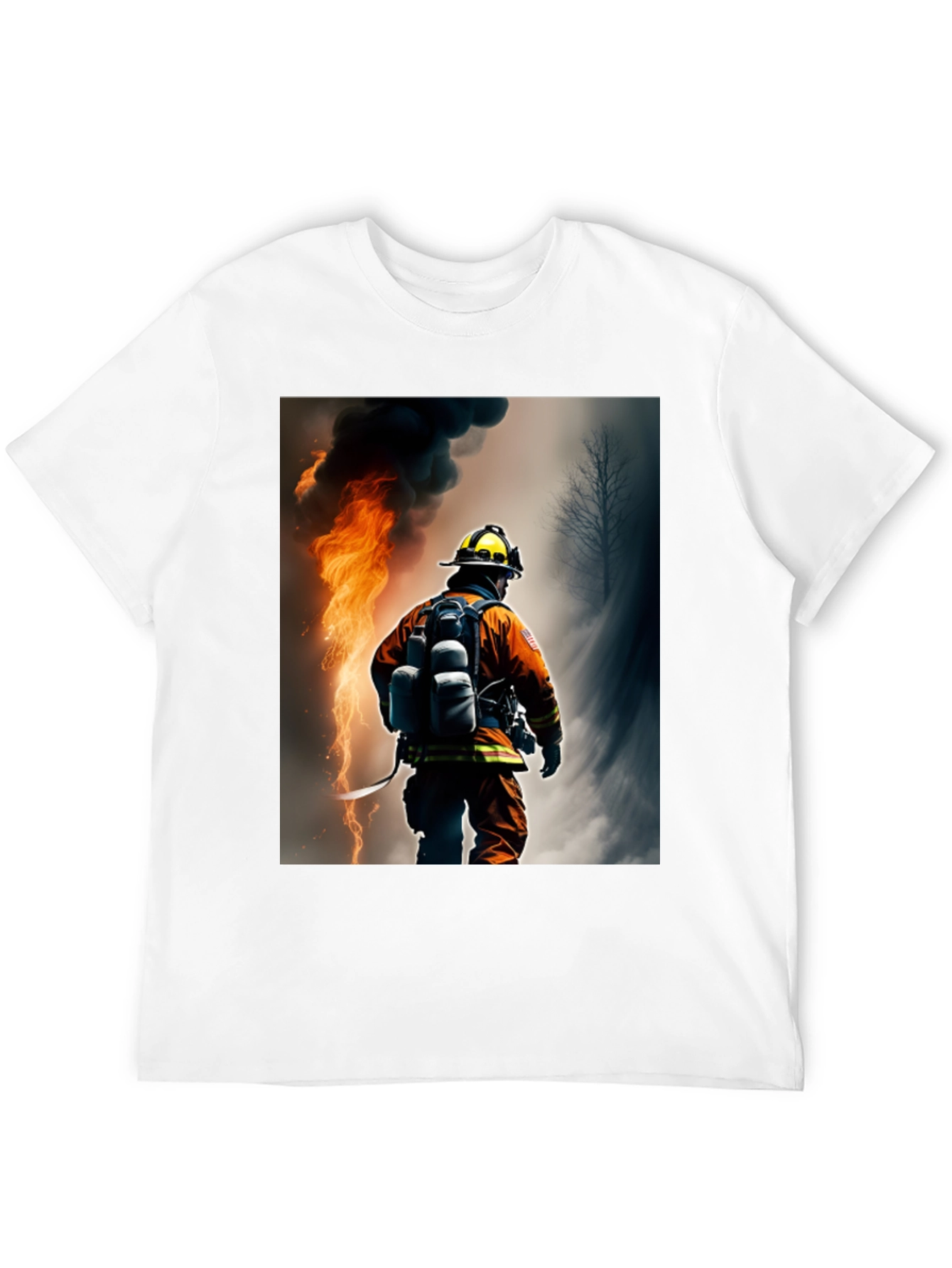 Firefighter Graphic T-Shirt - Black Cotton Tee