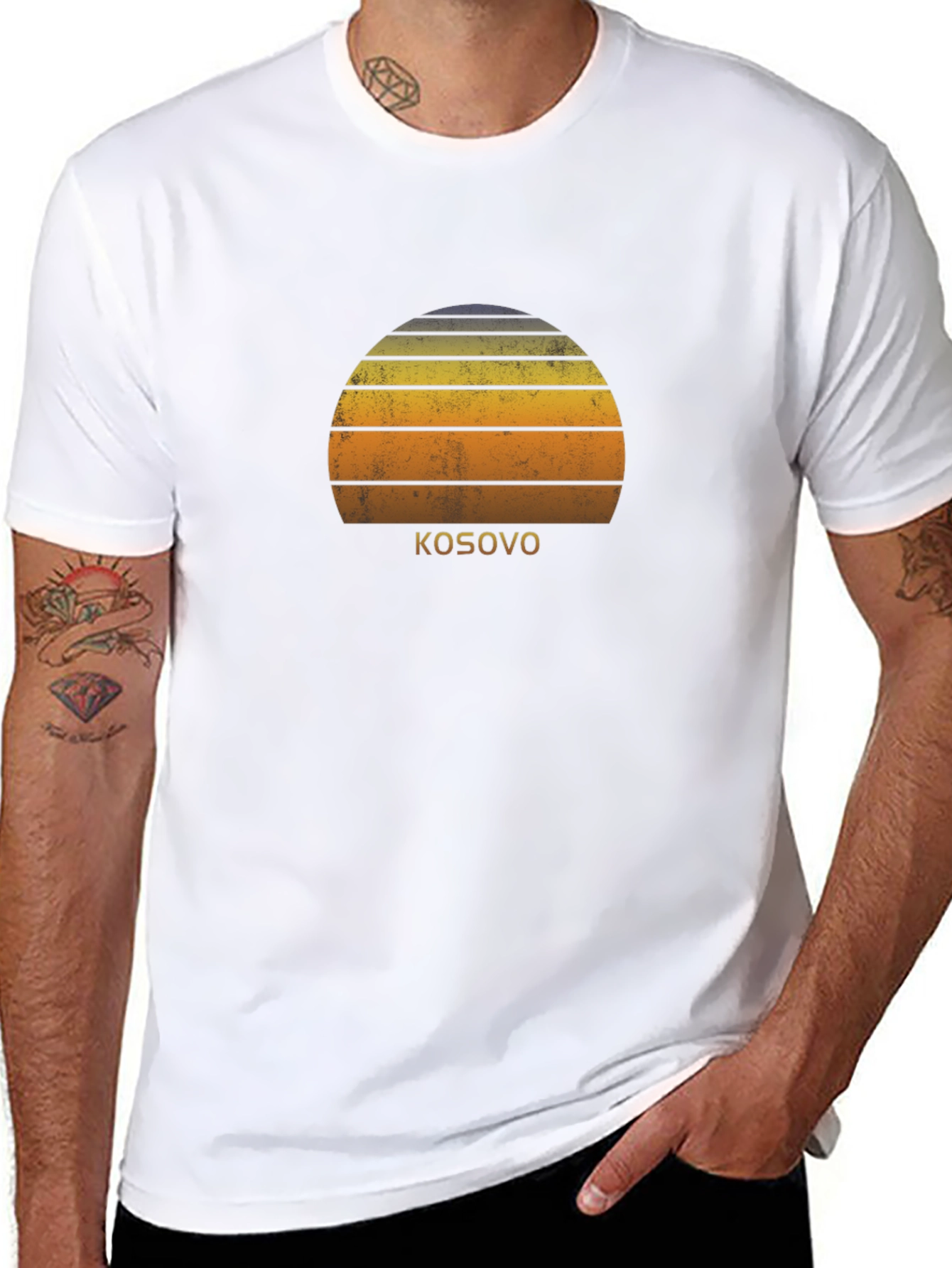 Kosovo Sunset Graphic Tee - Retro Style Shirt