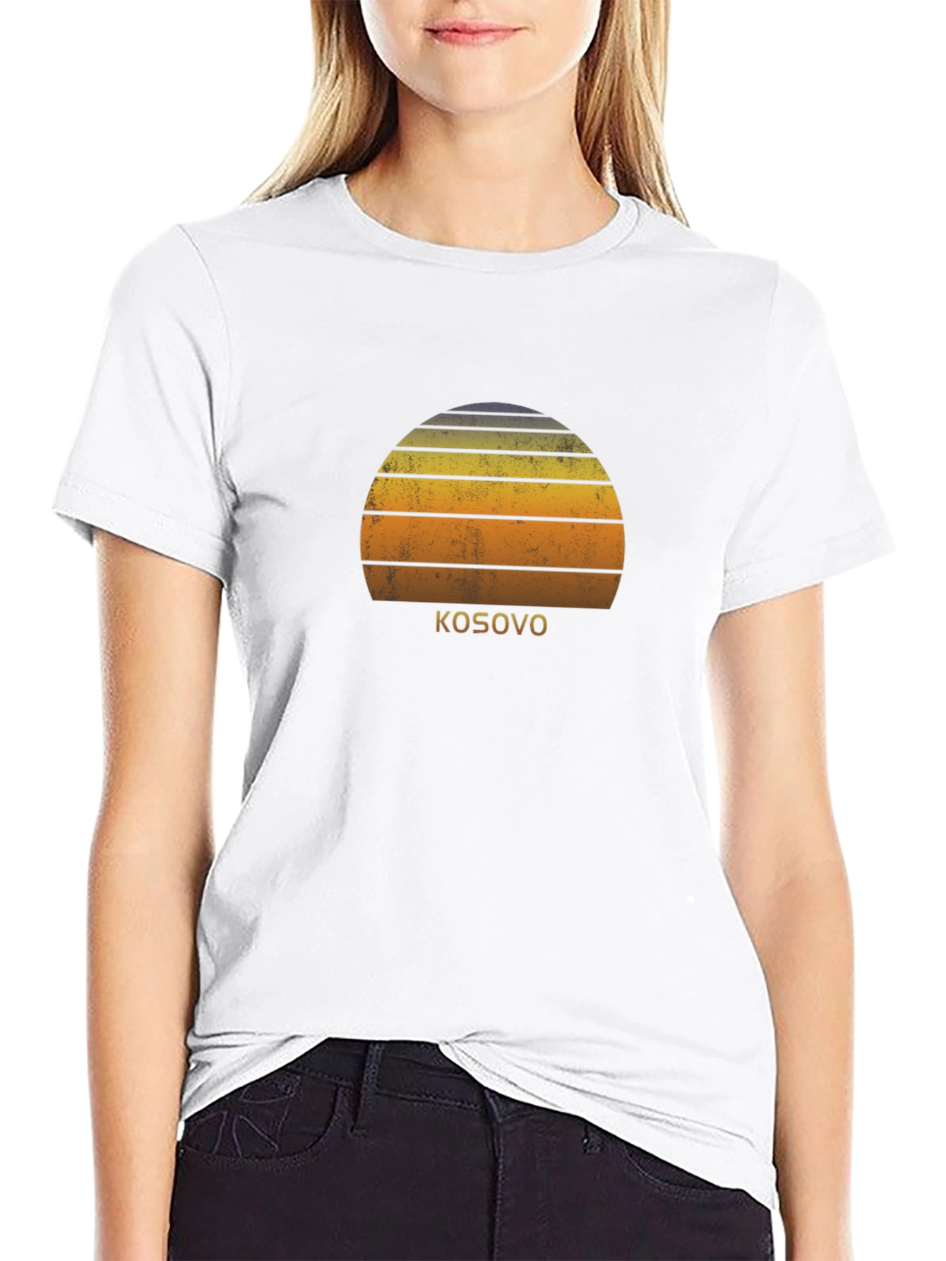 Kosovo Sunset Graphic Tee - Retro Style Shirt