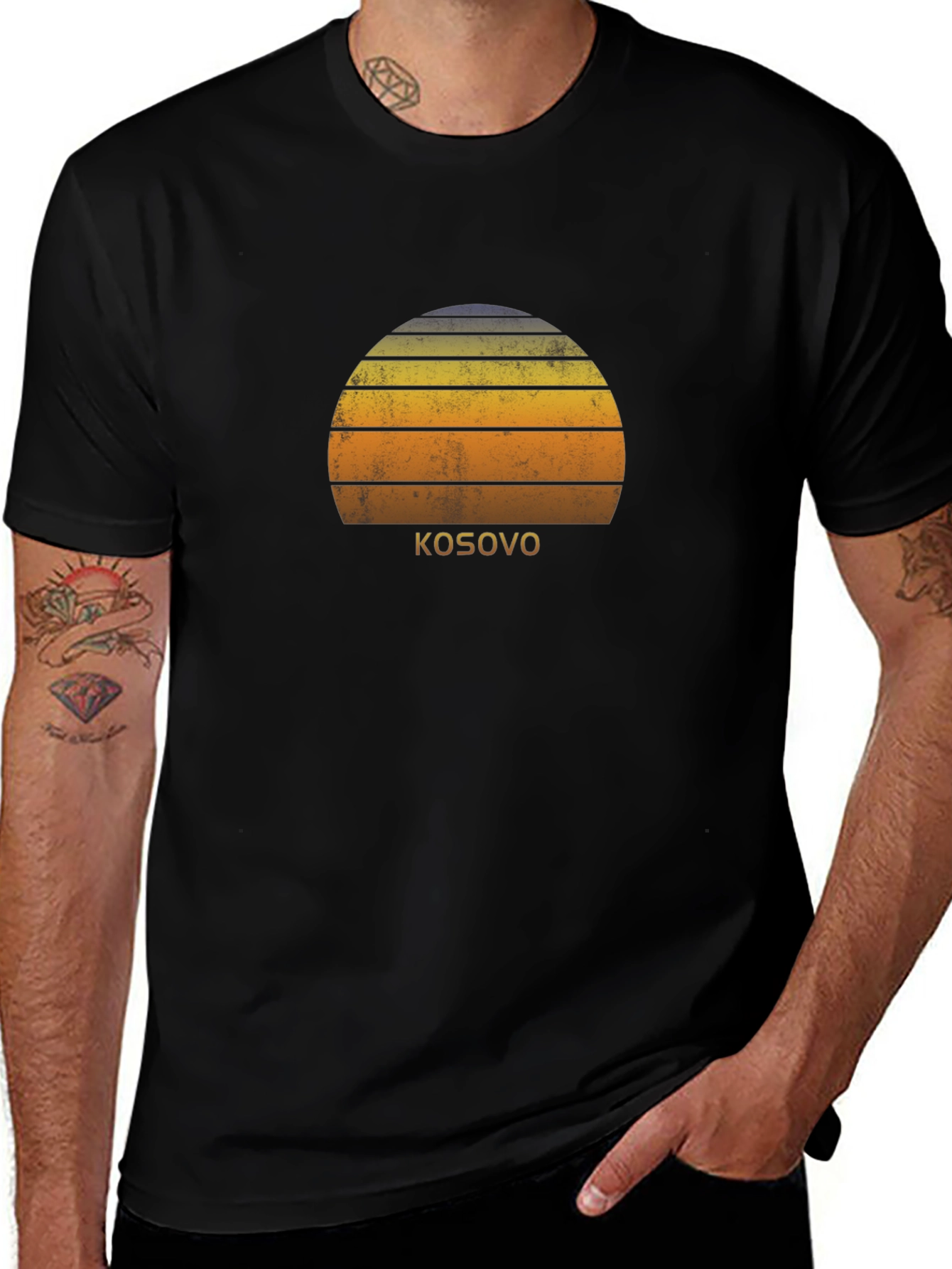 Kosovo Sunset Graphic Tee - Retro Style Shirt