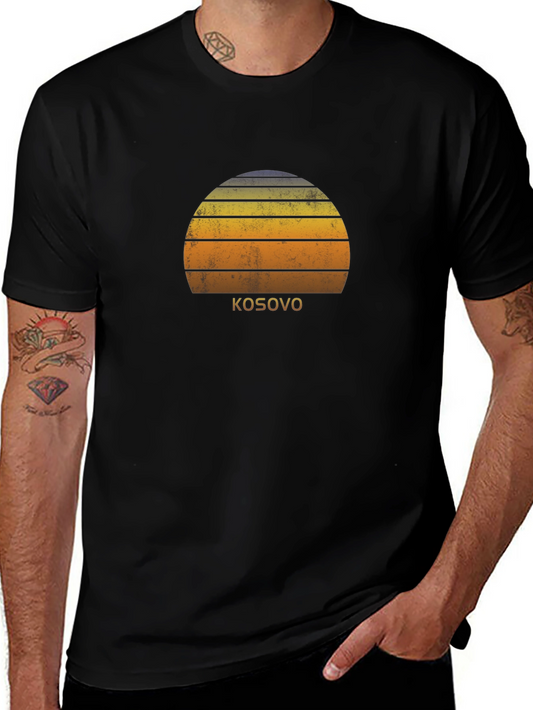 Kosovo Sunset Graphic Tee - Retro Style Shirt