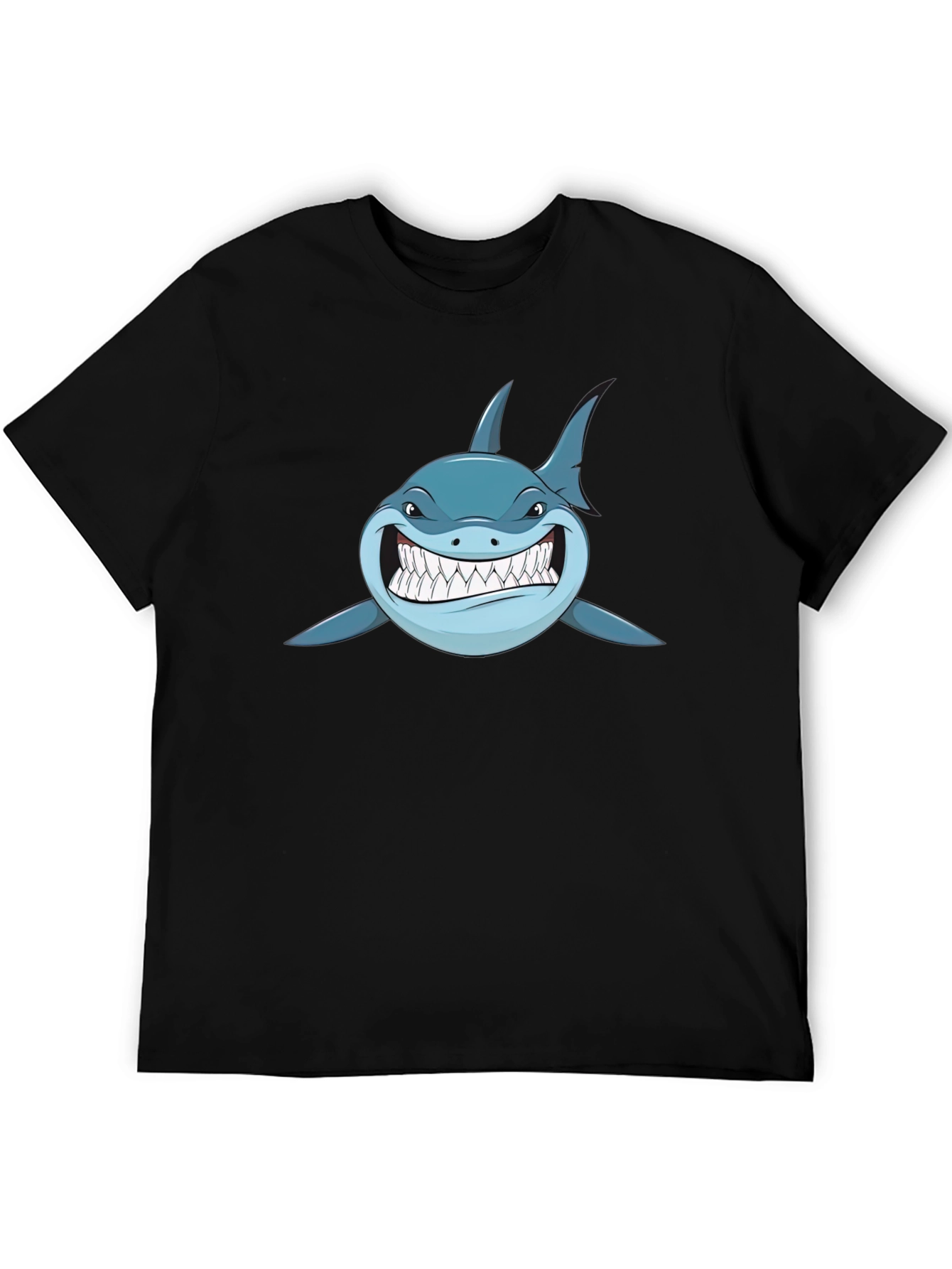 Shark Graphic Print Black T-Shirt for Men