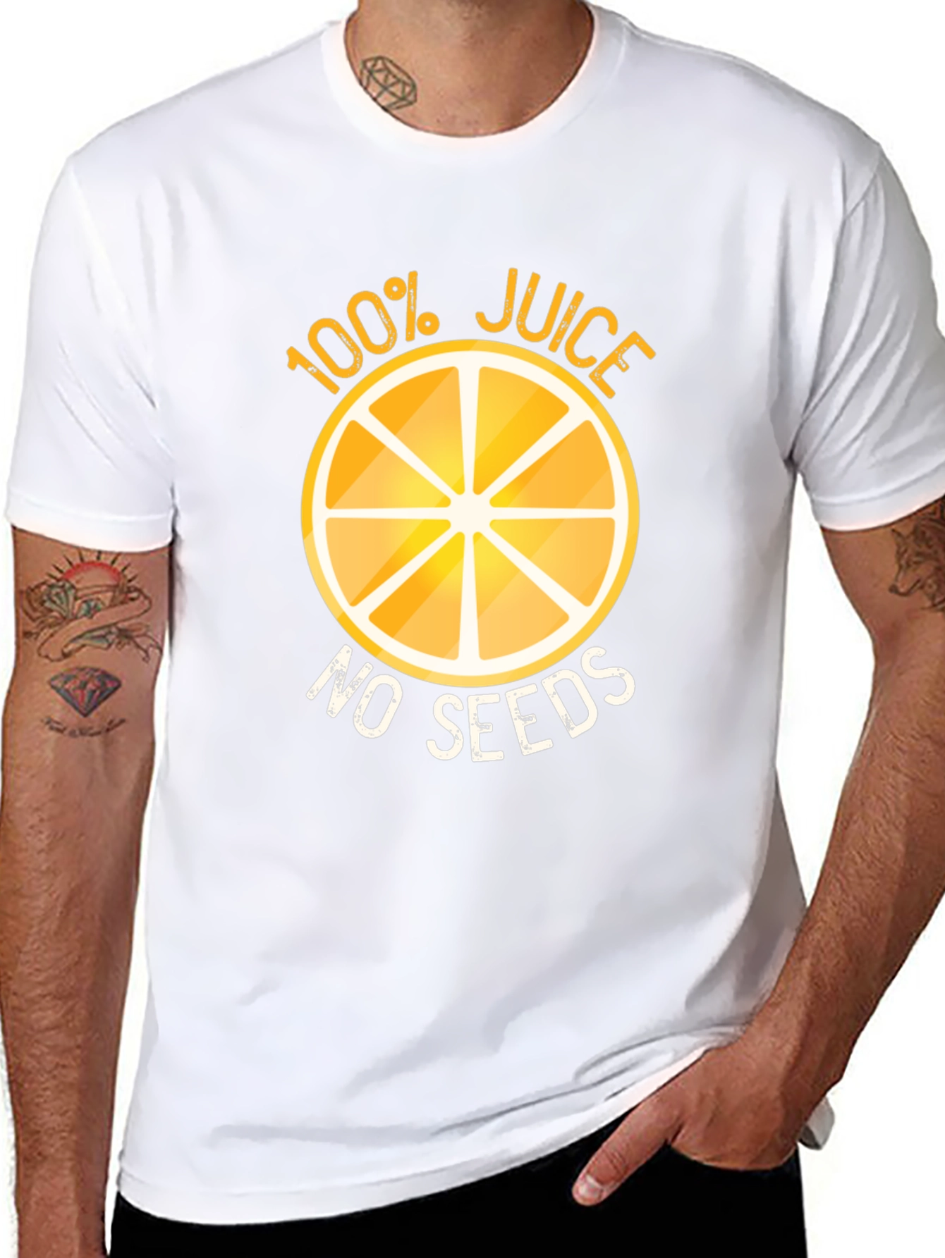 100% Juice No Seeds Funny Graphic T-Shirt