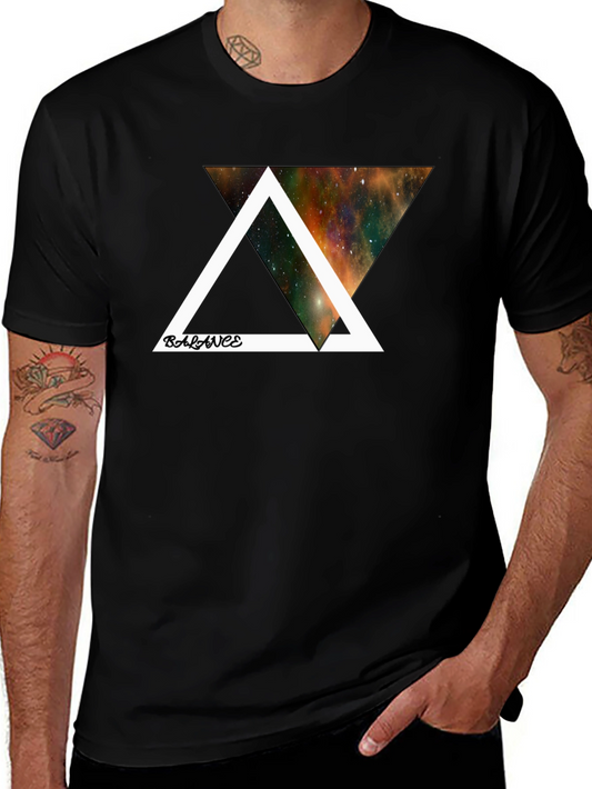 Balance Galaxy Graphic Black T-Shirt