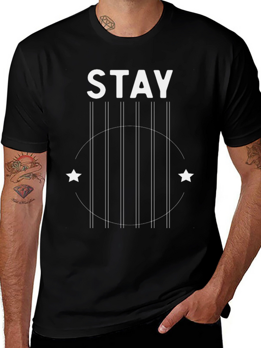 Stay Graphic T-Shirt - Black Crew Neck Tee