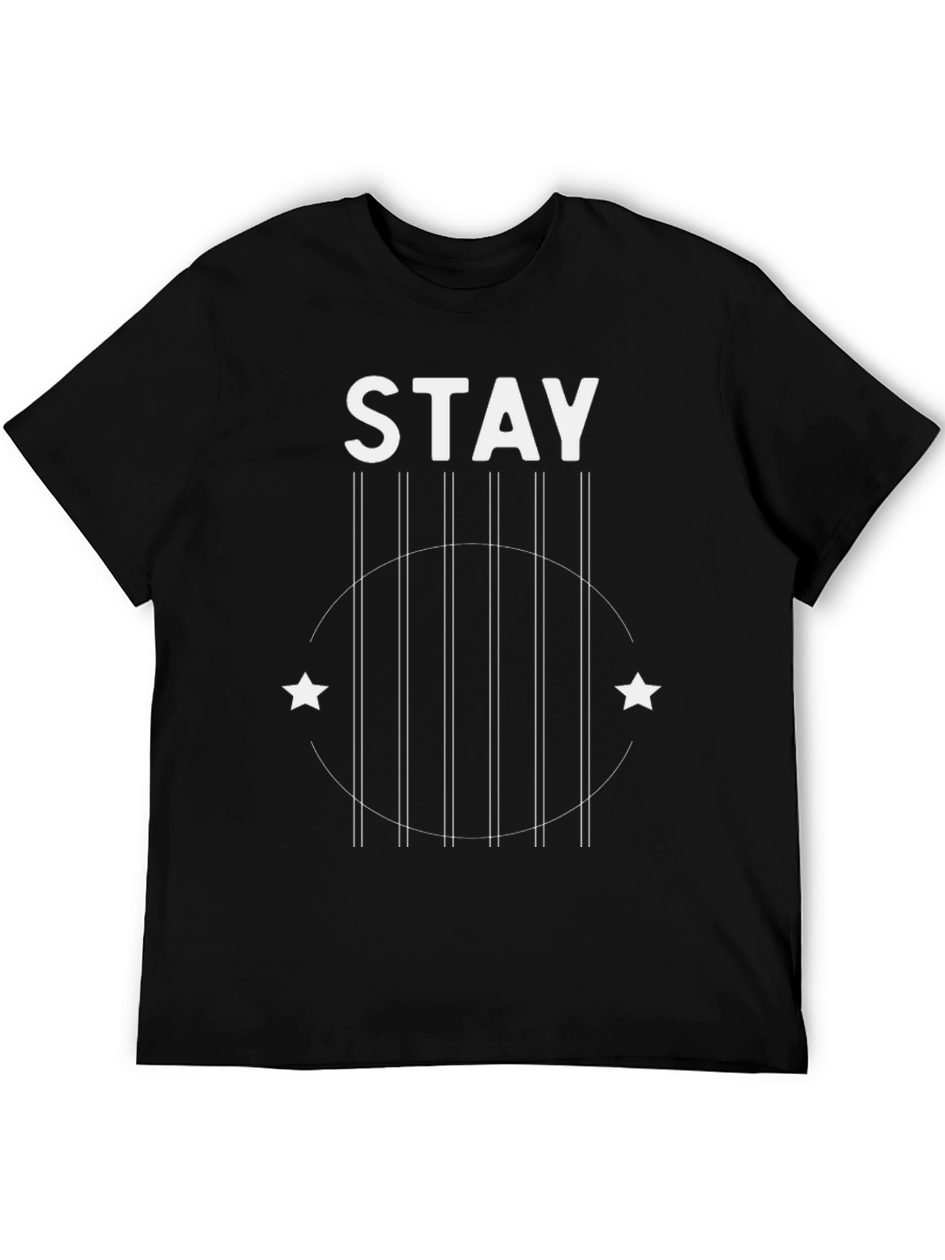 Stay Graphic T-Shirt - Black Crew Neck Tee
