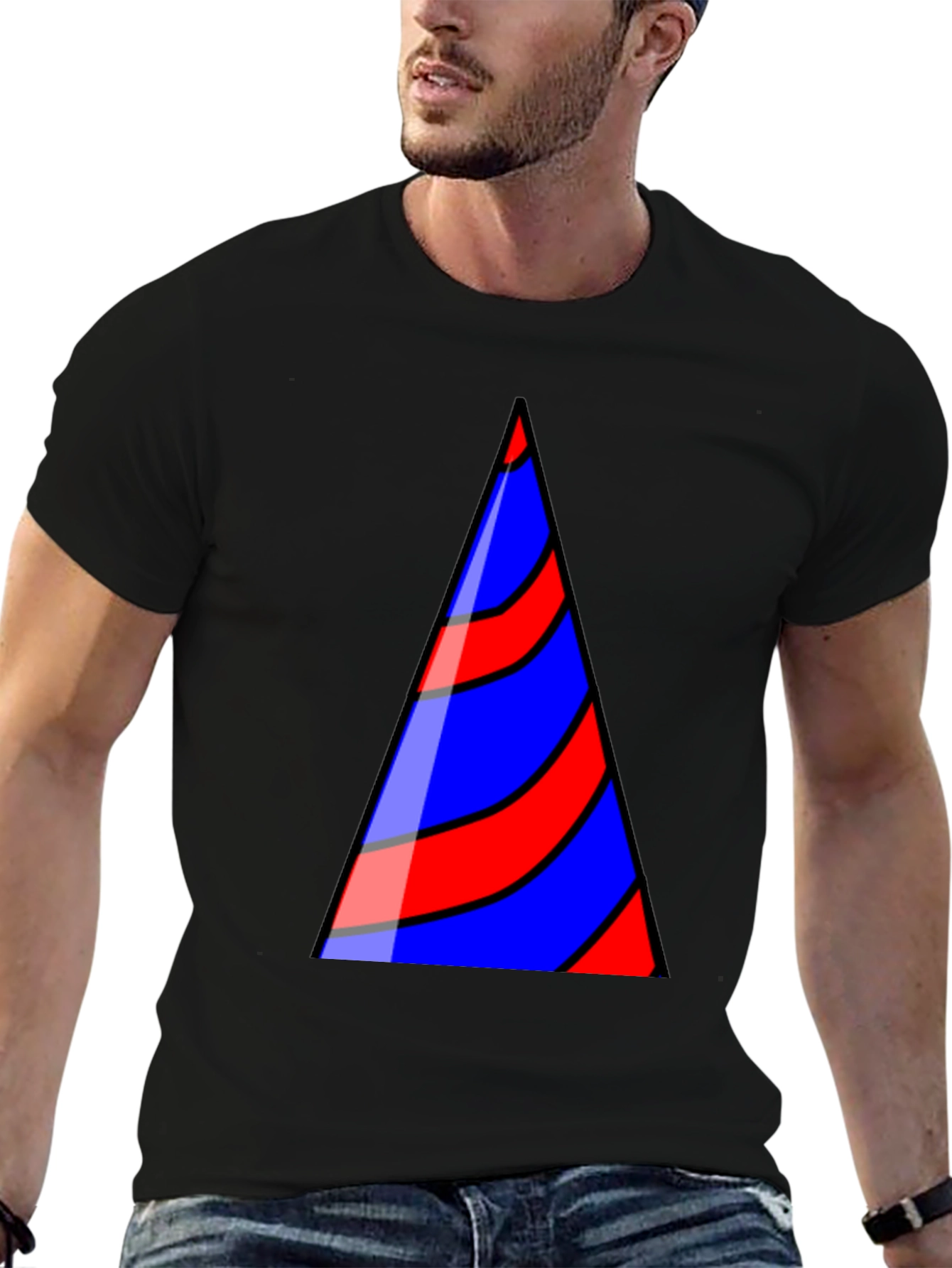 Striped Triangle Graphic T-Shirt