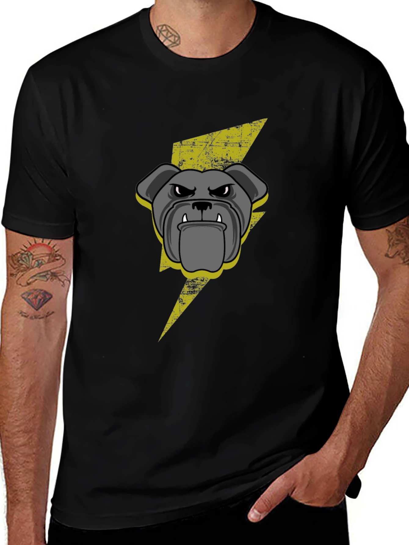 Bulldog Bolt Black Graphic Tee