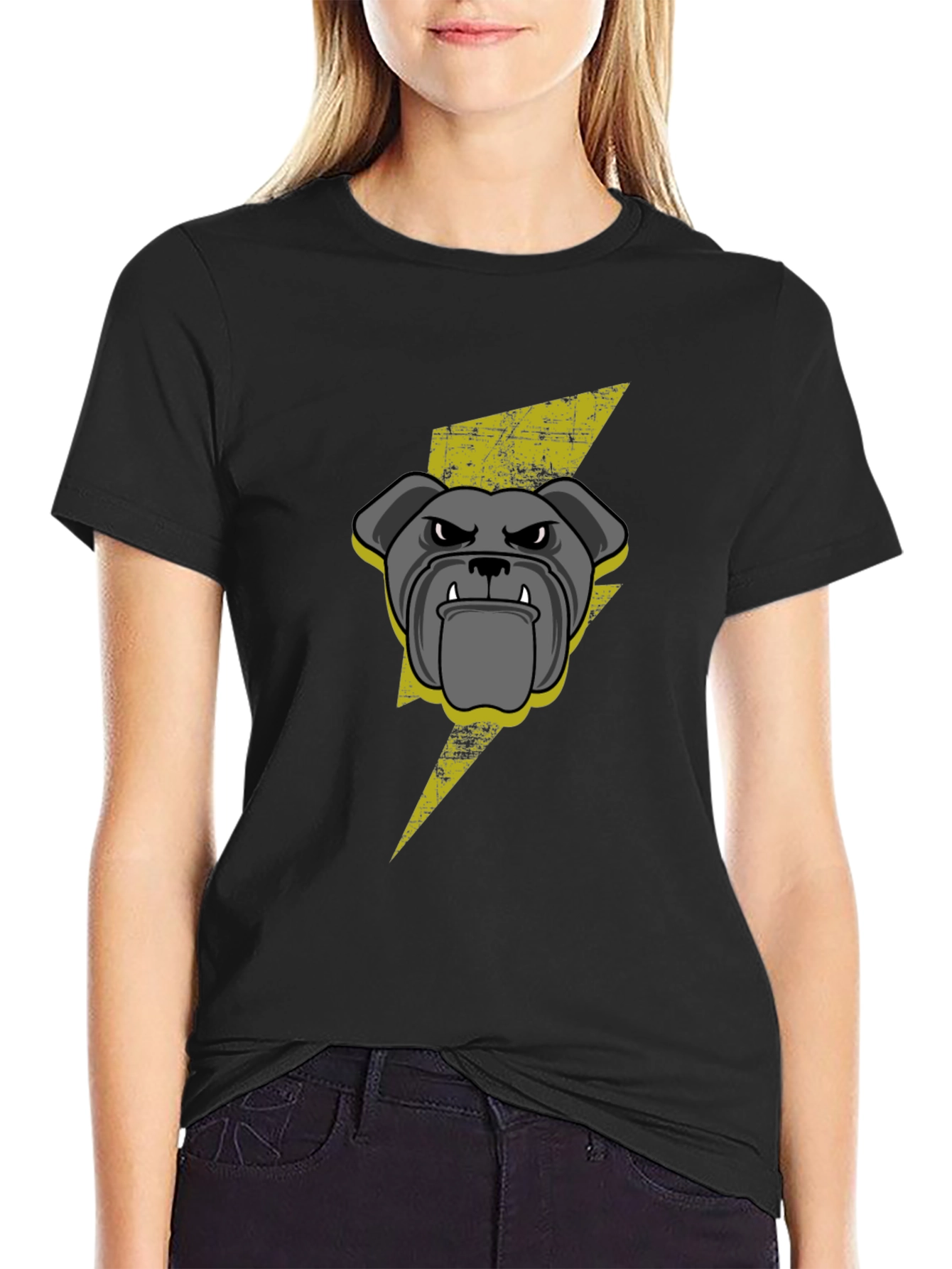 Bulldog Bolt Black Graphic Tee
