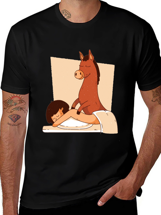 Horse Massage T-Shirt - Relaxing Funny Graphic Tee