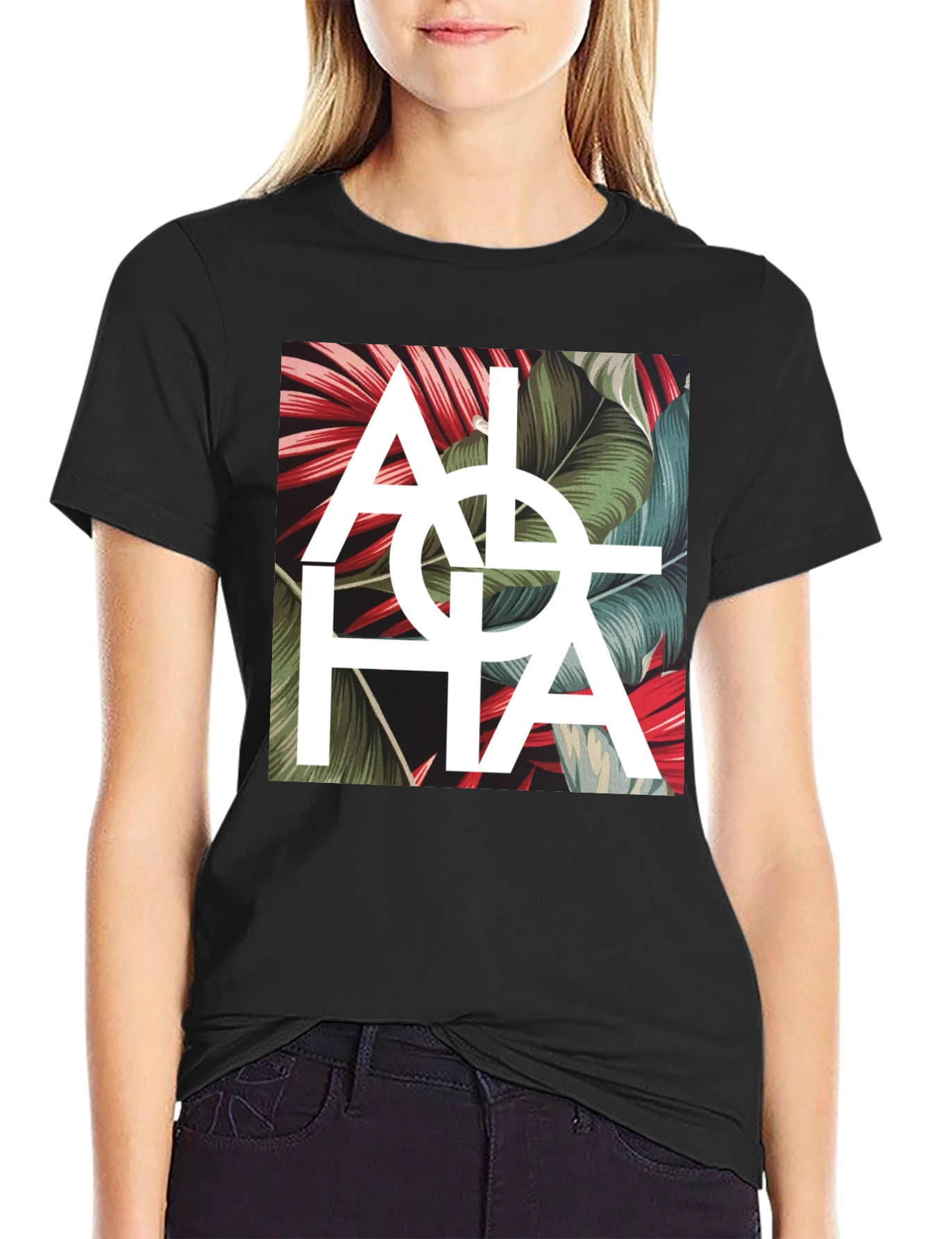 Aloha Graphic Print T-Shirt