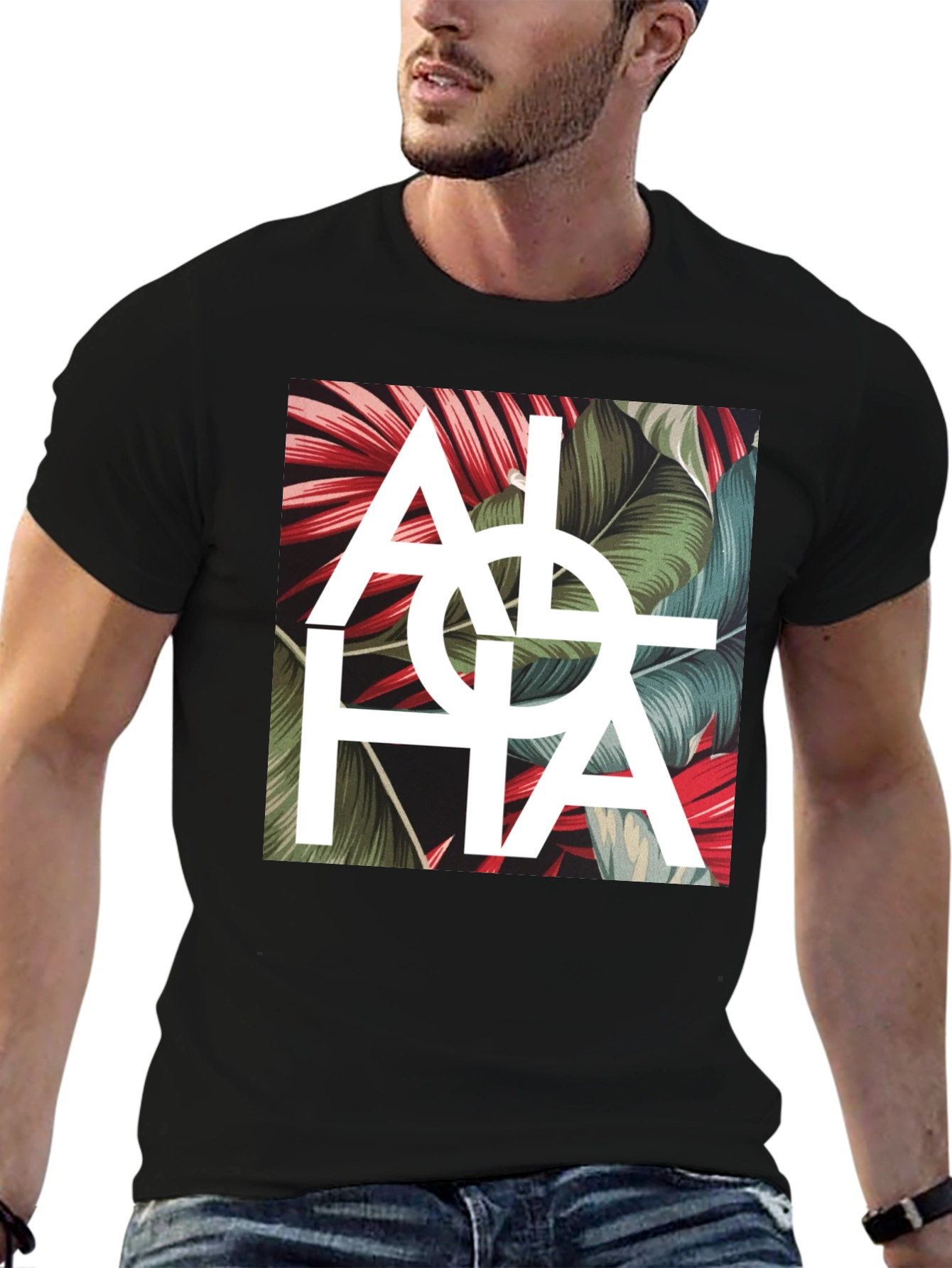 Aloha Graphic Print T-Shirt