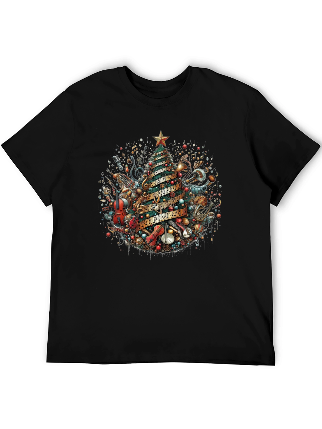 Musical Christmas Tree Graphic T-Shirt