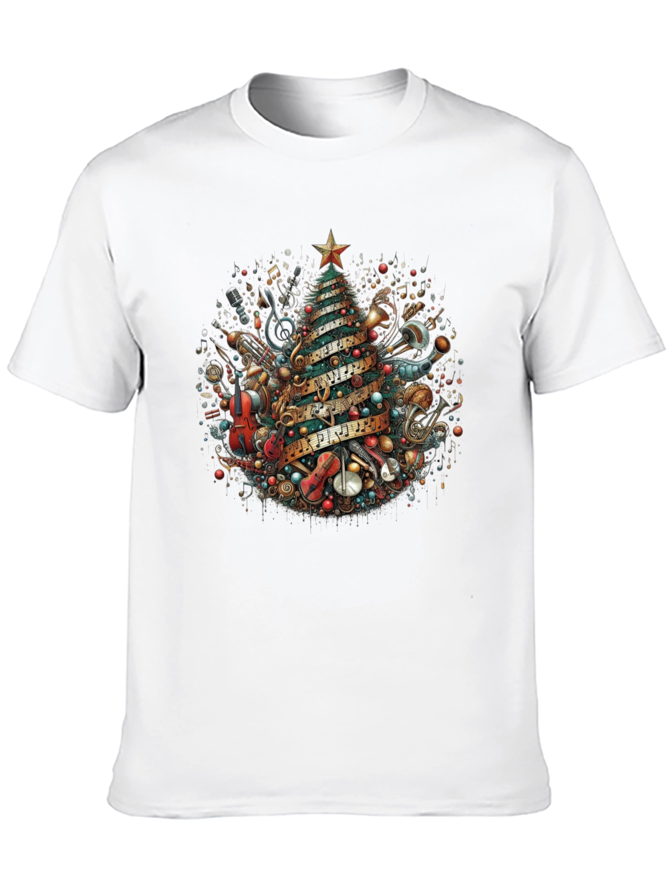 Musical Christmas Tree Graphic T-Shirt