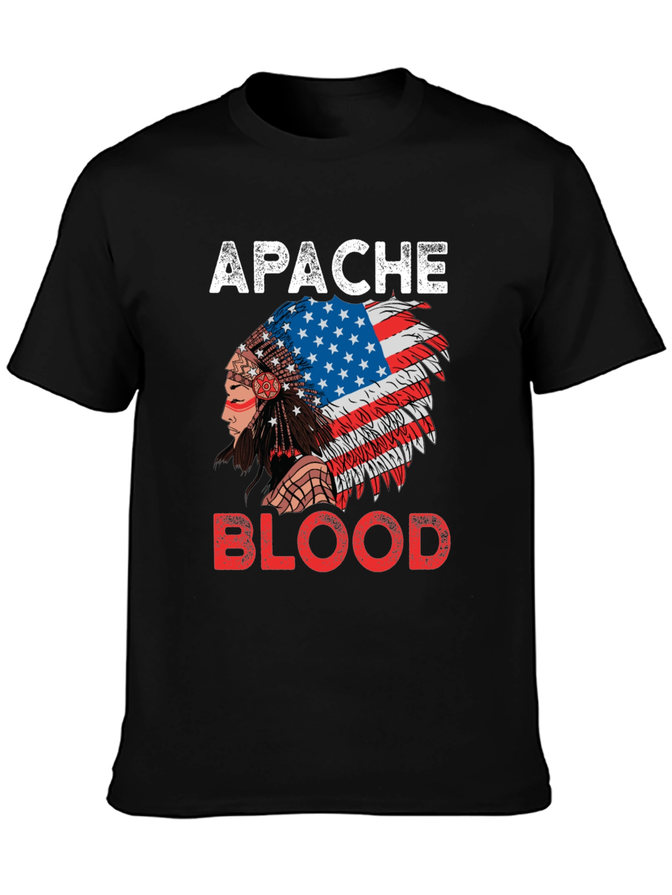 Apache Blood T-Shirt - Patriotic Native American Pride