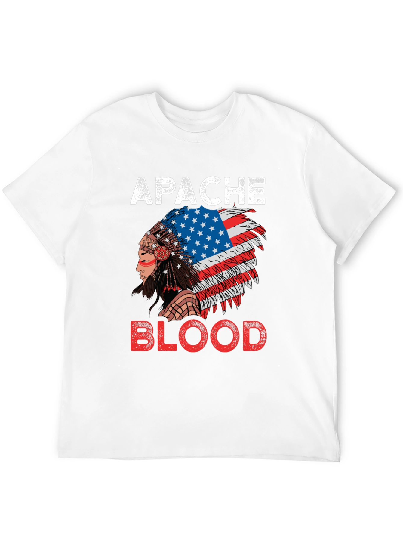 Apache Blood T-Shirt - Patriotic Native American Pride