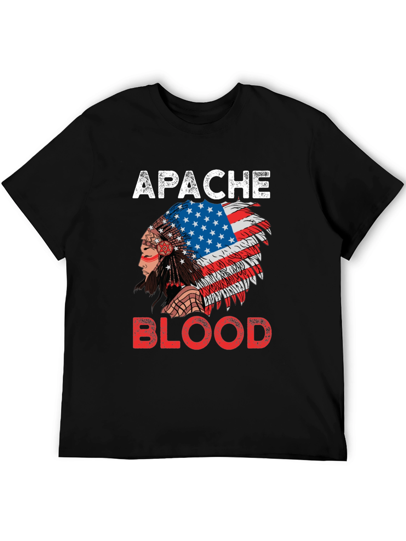 Apache Blood T-Shirt - Patriotic Native American Pride