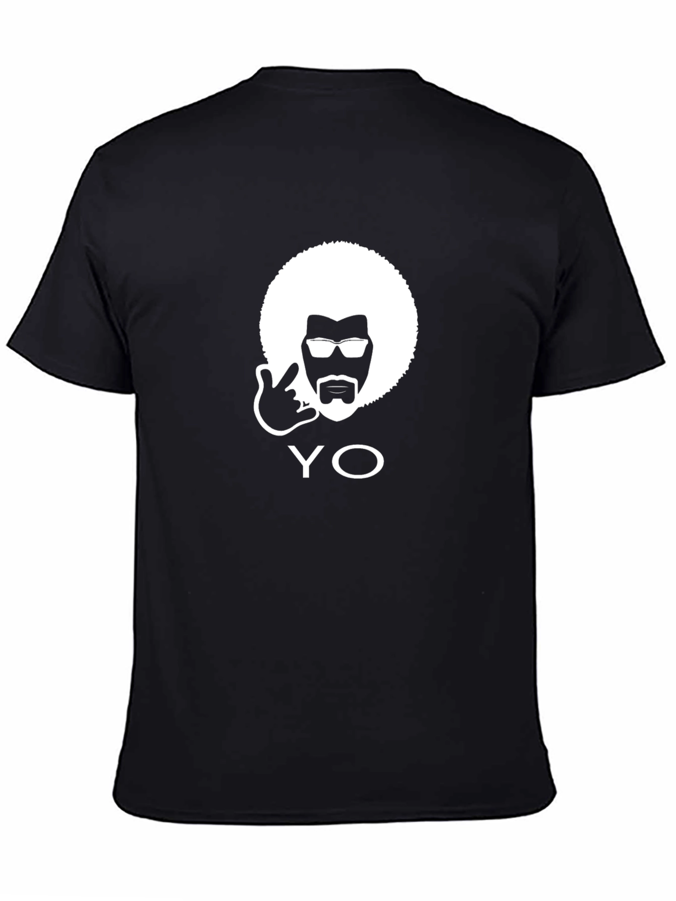 Cool Afro Guy Graphic T-Shirt - Black Cotton Tee