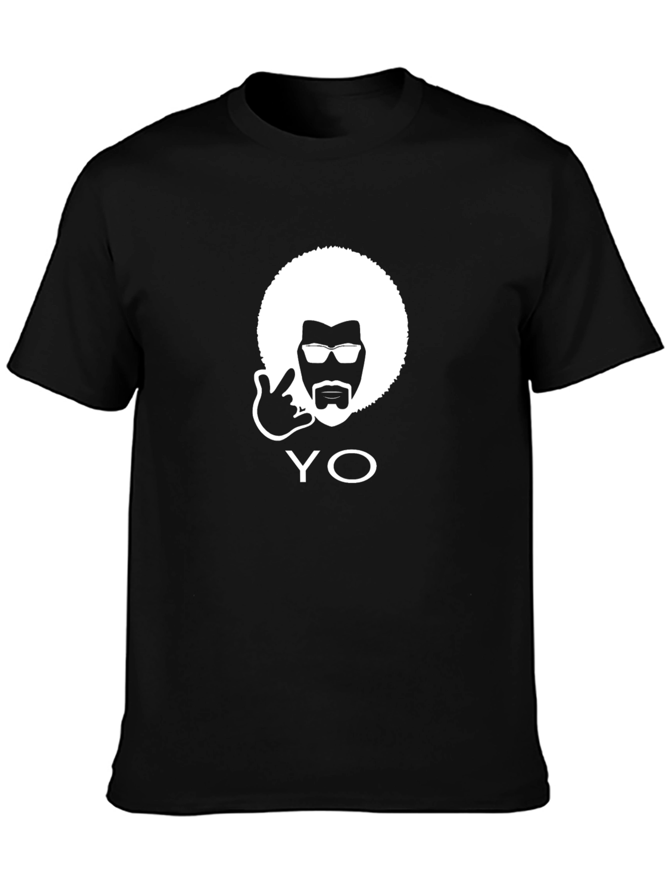 Cool Afro Guy Graphic T-Shirt - Black Cotton Tee